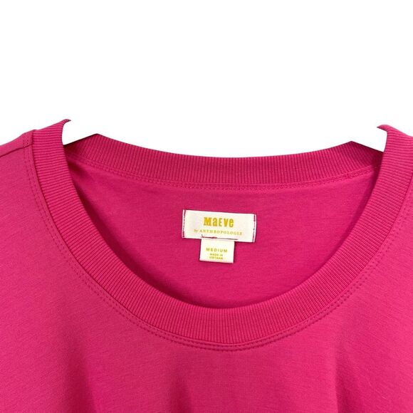 Anthropologie Maeve Twist-Front Sweatshirt top Size M pink - Picture 6 of 9